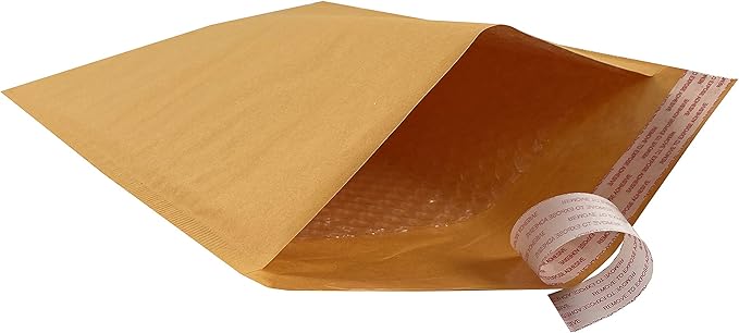 Amazon Basics - Kraft Bubble Mailer, Self-Seal, 10.5" x 16" (Internal Size - 10.25" x 15"), Brown, 50-Pack