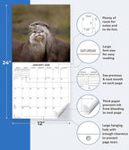 2026 Otters Monthly Wall Calendar | Cute Animals Calendar 2025-2026