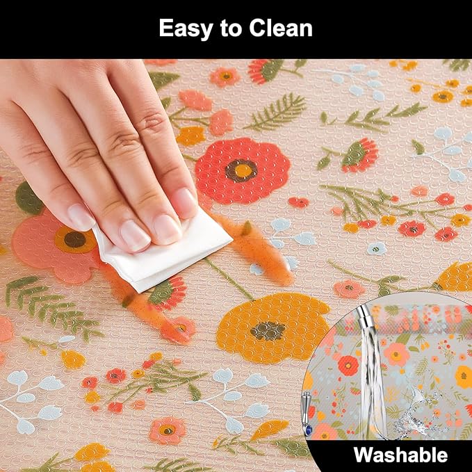 Cooyes Shelf Liner – Premium Non-Adhesive Cabinet & Drawer Liner for Kitchen – Waterproof Shelf Paper with Modern Pattern – Durable EVA Cabinet Mat – Easy to Cut （12" W x 240" L）