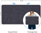 Lightomorrow Bulletin Board, 35 x 17 1/2 inches Felt Board - Decorative Pin Board, Cork Board Alternative for Wall, Foldable Self-Adhesive Vision Board Prayer Board with 20 Pushpins Dark Gray