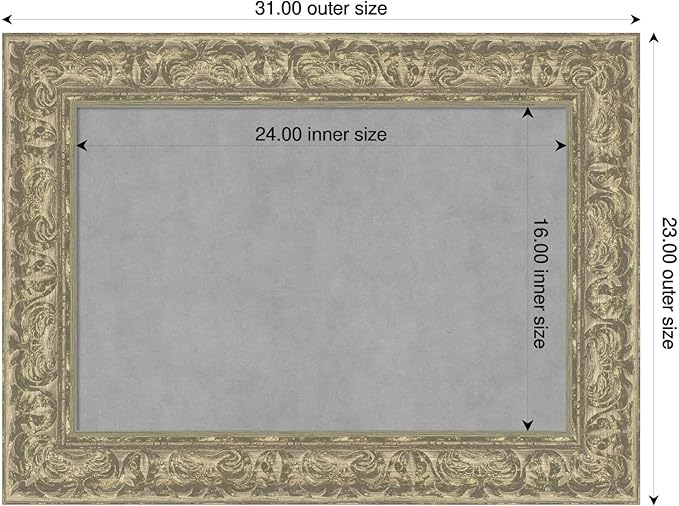 Amanti Art Silver Framed Magnetic Board 23x31 Medium Vision Board for use with Magnets, 100% Metal Sheet to Display Items as Office Decor or for Home Organization in mudroom, Kitchen or Kids Room