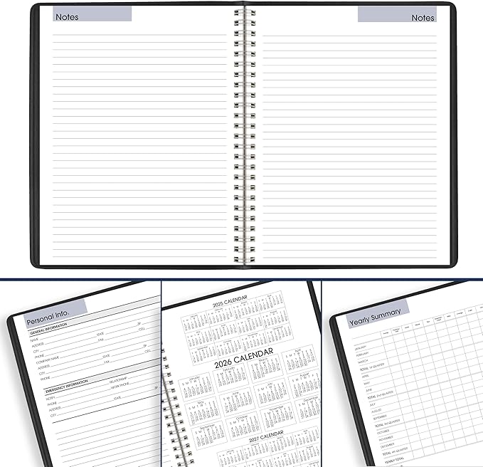 AT-A-GLANCE 2026 Planner, Weekly & Monthly, 7" x 8.75", Medium, Executive, DayMinder, Black (G5460026)
