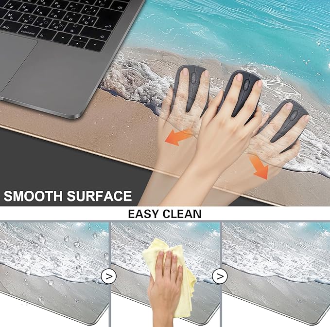 Beautiful Natural Scenery XL Mouse Pad Office Decoration Accessories Ocean Beach Anti Slip Gaming Mouse Pad 34.5x15.7 Inches