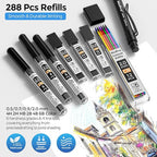 Nicpro 6PCS Weatherproof Mechanical Pencil Set, 3 PCS Art Mechanical Pencils 0.5 mm & 0.7 mm & 0.9 mm & 3 PCS 2mm Lead Holder (6B 4B 2B HB 2H 4H Colors) For Outdoor For Writing, Sketching Drawing
