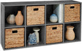 Best Choice Products 8-Cube Storage Organizer, 11in Shelf Opening, Bookcase, Display Shelf, Customizable w/ 3 Removable Back Panels – Dark Gray
