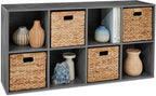 Best Choice Products 8-Cube Storage Organizer, 11in Shelf Opening, Bookcase, Display Shelf, Customizable w/ 3 Removable Back Panels – Dark Gray