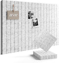 Fluxynara Felt Bulletin Board Tiles -28"x18" with 40 Adhesive Tabs, Cork Board Alternative for Office Decor, Push Pin Board Wall Organizer 6-Pack?Marble Gray?