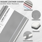 ABERLLS Gray Lined Spiral Journal Notebook with 160 Pages, 8×5.7in, A5 Spiral Notebook, Journaling Notebooks for Work, School, Women, Men, College Ruled Spiral Notebook, Hardcover Leather Journals