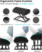 Wikabex Truly Infinite Height Adjustable Footrest｜No Bending Needed—Foot Step-to-Adjust｜2.7"-13.1" Height｜Washable｜Foot Rest Stool for Under Desk at Work, Office/Home/Gaming/Study Desk Essentials