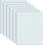 Ctosree 6 Pcs 8.5 x 11 Quadrille Pads 10 Squares Per Graph Paper Pad Back to School Engineer Grid Paper Pad for School Supplies 50 Sheets/Pack