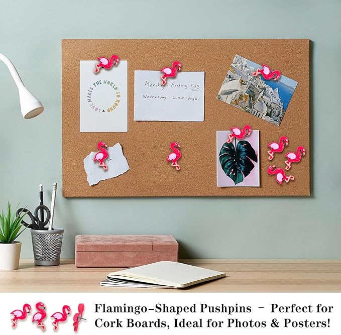 25 pcs Pink Flamingo Push Pins Cute Thumbtack Photos Wall Maps Bulletin Board Cork Boards Drawing Pins Memo Nail Office Accessories