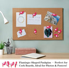 25 pcs Pink Flamingo Push Pins Cute Thumbtack Photos Wall Maps Bulletin Board Cork Boards Drawing Pins Memo Nail Office Accessories