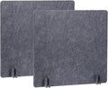 PATIKIL Desk Divider, 2 Set 24 x 24 Inch Acoustic Freestanding Desk Divider Desk Privacy Panel with 8 Pcs Support Feet for Library Office Workstation, Dark Grey