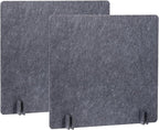 PATIKIL Desk Divider, 2 Set 24 x 24 Inch Acoustic Freestanding Desk Divider Desk Privacy Panel with 8 Pcs Support Feet for Library Office Workstation, Dark Grey