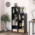 VECELO Narrow Bookshelf Set, Fits 9.3" × 10-12.8" Hardcovers, Cube Storage Bookcases, Free-Standing for Living Room, Bedroom, Home Office, 3/4-Tier, 2-Pack, Black