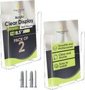 Top Notch Displays Acrylic Brochure Holder for Wall Mounting, Clear Display for 8.5" x 11" Flyers, Literature Holder for Magazines, Pamphlets, Menus, Includes Screws & Plastic Anchors – Pack of 2