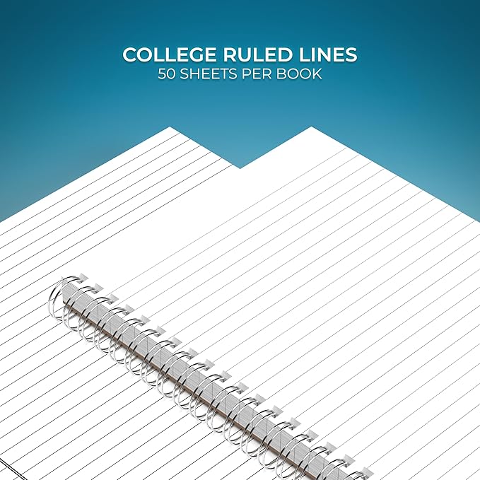 Custom Spiral Notebook Journals with a Pastel Purple Colored Cover - 6 Pack of 8.5" x 11" – College Ruled, Hard Cover, 50 Sheets Per Book – For Journaling, Office, School Supplies, etc.
