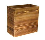 Owlgift Wooden Rustic Burnt Waste Basket Trash Bin, Rectangular Wastebaskets, Bathroom Garbage Can, Bedroom Trash Can, Dorm Recycle Bin, Office Trash Can Wooden Wastebasket Wooden Décor