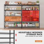 REIBII 1600LBS Storage Shelves 69.8''W Metal Shelving 5 Tier Wire Shelving Unit,Pantry Shelves Kitchen Shelves Adjustable Wire Commercial Shelf for Garage Storage Shelves, 69.8" Wx15.8 Dx72.4 H, Black