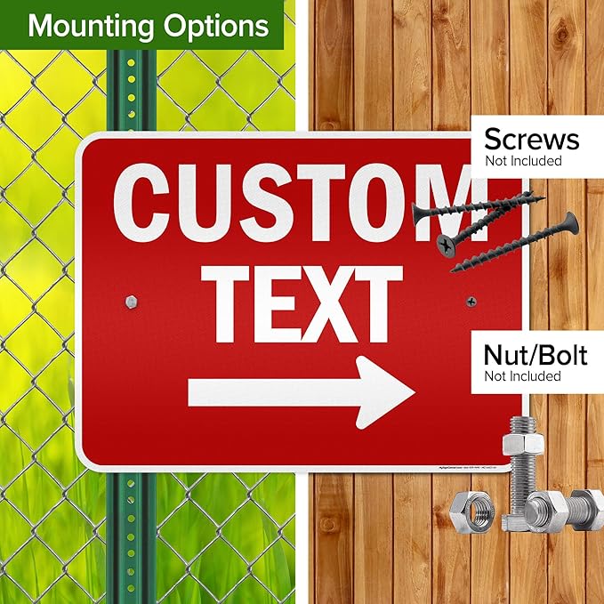 Custom Arrow,Custom Directional Sign, Right Arrow, 18x24 Inches, 3M EGP Reflective, Rust Free .080 Aluminum, Fade Resistant, Made in USA by My Sign Center