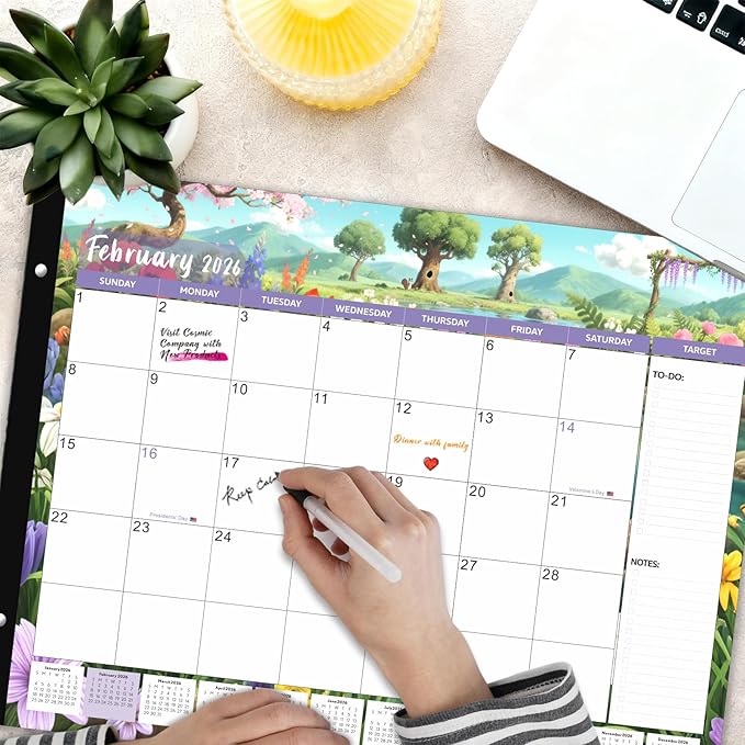 DIBAOLU Extra Large Desk Calendar 2026,Big Desk Calendar 2026-2027 22x17,18 Month,January 2026 to June 2027,Suitable For Home, School Or Office, Monthly Planning Calendar,With Plastic Cover