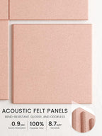 Bumusty Large Cork Board 36"x24" Alternative - 6 Pack Felt Wall Tiles with 40 Safe Removable Adhesive Tabs, 30 Pushpins, Cork Boards for Walls Pin Board Bulletin Board Office Decor (Pink)