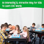 CVC Word Flip Chart - Double Sided 40 Short Vowel Word Flashcards, Freestanding, Educational Learning Tool for School Supplies