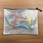 Oaimyy-18PCS-12 x 16 Inches-Mesh Zipper Pouch, Plastic Zip File Folders Puzzle Bags for Organizing,for Office Supplies,Travel,Home Storage-Multicolor, 12"x 16"