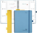 POPRUN 2026 Weekly and Monthly Planner Calendar, January 2026 - December 2026,Medium-6.75" x 8.75" Spiral Bound Appointment Book, Includes Monthly Tabs, Inner Pocket,Soft Cover - Aquamarine