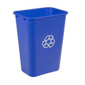 Amazon Basics Trash Can, Rectangular Commercial Office Wastebasket, Recycle Logo, 10 Gallon (Pack of 1), Blue