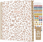 bloom daily planners 2026 Planner (January to December) - 8.5” x 11” Weekly & Monthly Dated Agenda Organizer Book with Stickers & Tabs - Flexible Soft Cover - Tan Leopard