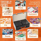 Photo Storage Box 5 x 7 Inches, 18 Inner Photo Cases with Dividers, Black Acid-Free Photo Storage Containers with Handle, Photo Organizer Craft Keeper for Stickers, Craft, Stamp