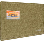 Large Bulletin Board - 48 x 36 Inches, Decorative Felt Pin Board for Wall - 4' x 3' Foldable Photo Display Board with Self-Adhesive Tape, Includes 20 Push Pins - Olive