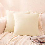 Amazon Basics Chenille Throw Pillow Covers, Home Decor Cushion Cover for Bedroom Living Room Couch Bed, 16" W × 16" L, Beige