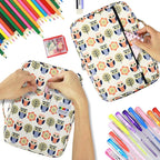 YOUSHARES Colored Pencil Case 220 Slots Pen Case Organizer With Handy Wrap & Zipper, Multilayer Holder for Prismacolor Colored Pencils & Gel Pen (Cartoon Owl)