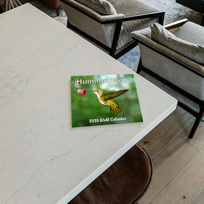 2026 Hummingbirds Monthly Wall Calendar | Animals Calendar 2025-2026