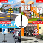 VAIIGO Heavy Duty Parking Sign Post Stand 49", 20lbs Cast Iron Base Sign Post for Outside Sign Holder, Yard Sign Stand, Street Sign Post, Black