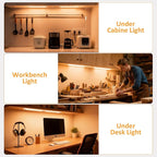 maylit Under Cabinet Lighting Plug in, 2Pcs 14 Inch Linkable Ultra Bright LED Light Bars, Renter Friendly Lamp, Wired 110V 120V Indoor Lights for Kitchen Cabinet, Counter, Workbench, Shelf, Warm White