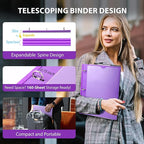 WOT I 12-Pack Telescoping 3 Ring Binder(0.75"), Expandable Flexible Binder - Patented Design for Easy Portability, Holds 160 Sheets, 4 Vibrant Colors, Perfect for School, Office&Home Organization