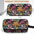Cute Pencil Case for Girls, Large Girls Pencil Pouch for School Supplies, Portable Floral Pen Bag, Aesthetic Pen Box with Zipper, 2 Compartments Stationary Organizer for Kids Teens Students Adults