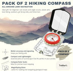 Trekker's Compass Crew Professional Military Lensatic Compass with Mirror, High-Precision Dial, Built-in Magnifier, Luminous Display for Hiking, Camping, Orienteering