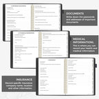 SUNEE End of Life Planner - I‘m Dead Now What Planner, Large Print Spiral-Bound Estate Organizer with Tabs for Seniors & Family. Covers Final Wishes, Passwords & Funeral Planning.A4（9"x11.2"),Black