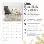 RED EMBER Kitten Party 2026 Wall Calendar 12 Month | 12" x 24" Open | Thick & Sturdy Paper | Holiday Gift | Cute Kitten Cat Calendar 2026