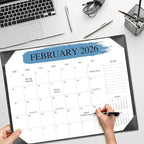 Desk Calendar 2026 with Desktop Mat – 22" x 17" Large Desk Calendars with Desktop Pad, 18-Month Teacher Desk Calendar from Jan 2026–Jun 2027, for Office, School & Home Use (Black)