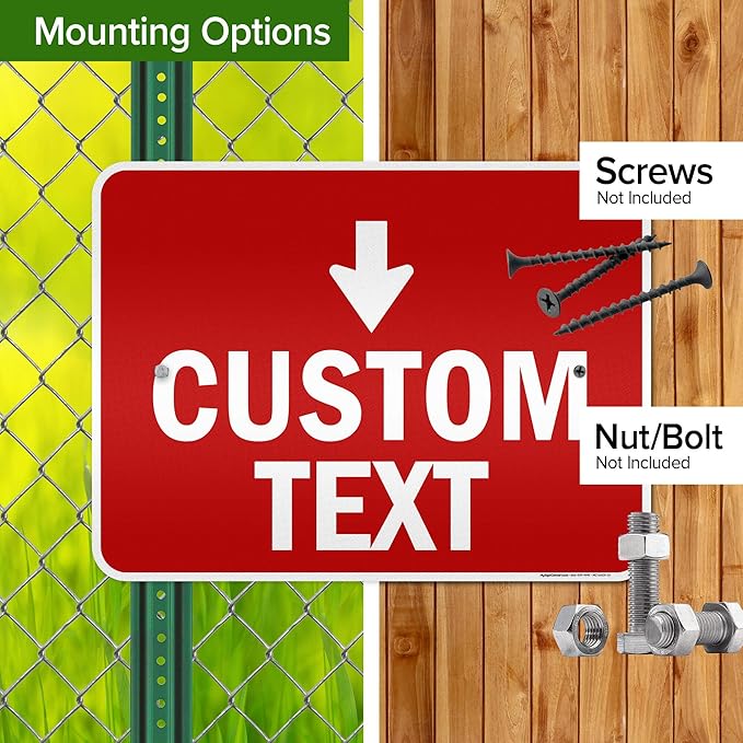 Custom Arrow,Custom Directional Sign, Down Arrow,18x24 Inches, 3M EGP Reflective, Rust Free .080 Aluminum, Fade Resistant, Made in USA by My Sign Center