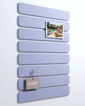 Fluxynara Cork Board Alternative Felt Strip Board 8-Pack 13"x2", Office Pin Board with 50 Push Pins, Adhesive Install for Bedroom Door & Home Office(Soft Periwinkle)