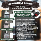 3 Pack IR40T Calculator Ink Roller, Black/Red - Compatible with Casio HR-170RC, HR-100TM / Canon P23-DHV, P170-DH3 / Sharp EL-1801V, EL-1750V & More - Individually Sealed Calculator Ink Cartridge