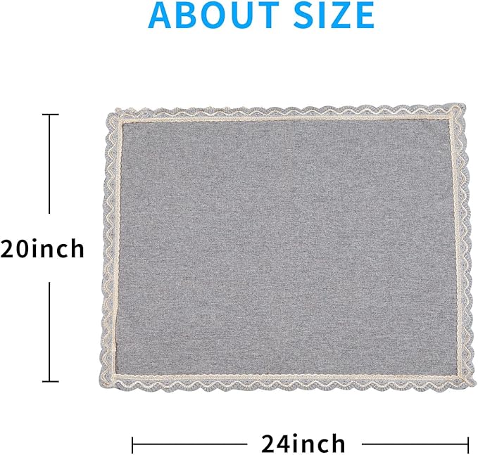 MINJIATEX Couch arm Covers,Non-Slip lace Sofa arm Covers Set of 2 Washable Sofa armrests Covers for Living Room Recliner Chair arm Cover Protectors for Leather Sofa armrest slipcover (MYS-Grey)
