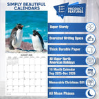 2026 Penguins Monthly Wall Calendar | Cute Animals Calendar 2025-2026