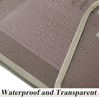 10 Pieces Plastic File Folders Envelope Expanding File Wallet Organizer Documents Folder with Snap Closure and Pocket, A4 Size Waterproof Transparent Pouch(Khaki,Horizontal)